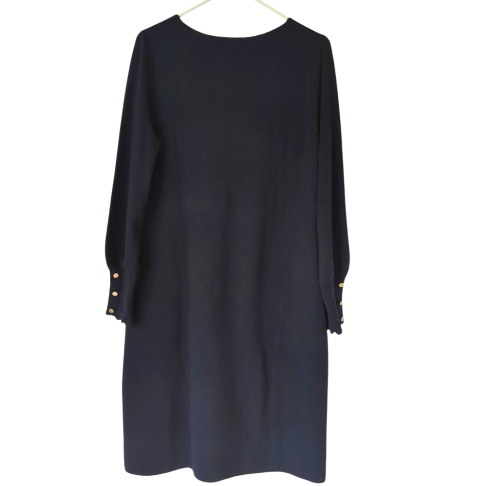 NWOT Talbots Soft Merino Wool V-Neck Knit Sweater Dress MEDIUM Blue - Picture 8 of 13